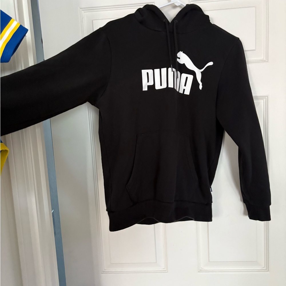 Puma Black Hoodie with White Logo